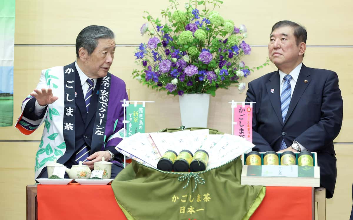 「コク、深み、香り、色の四拍子揃った」と石破首相　鹿児島知事との面会でかごしま茶試飲